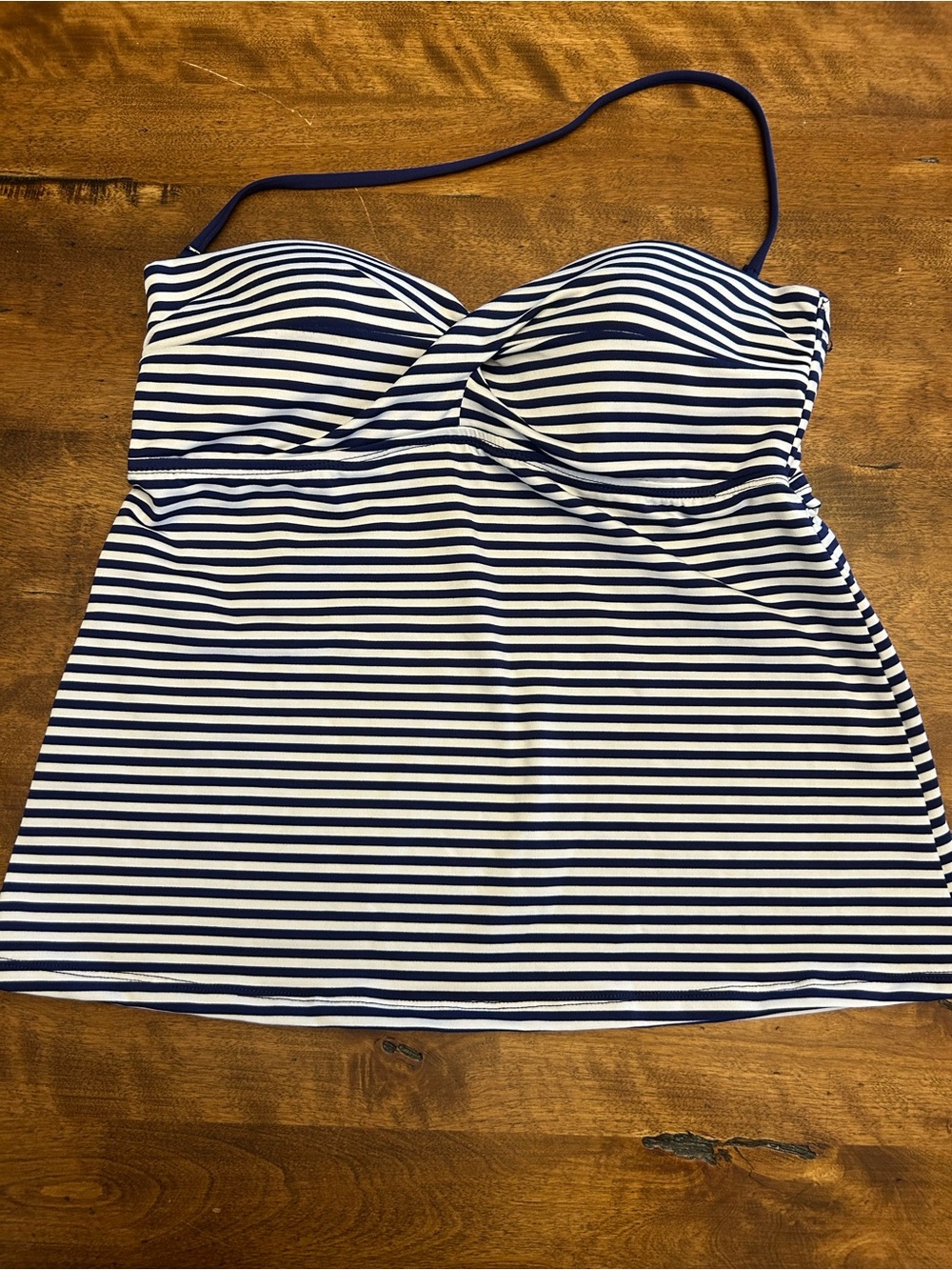 Mossimo Supply Co. Blue and White Striped Bikini Top